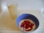 snack time ; autumnberry juice and puree in yogurt, YUM!